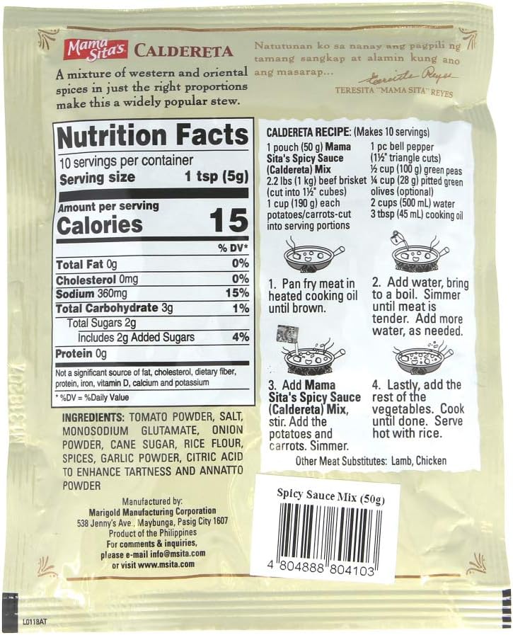 Mama Sita's Caldereta Spicy Sauce Mix 1.76oz