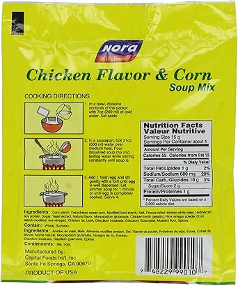 Nora Kitchen Chicken And Corn Soup Mix 2.12oz