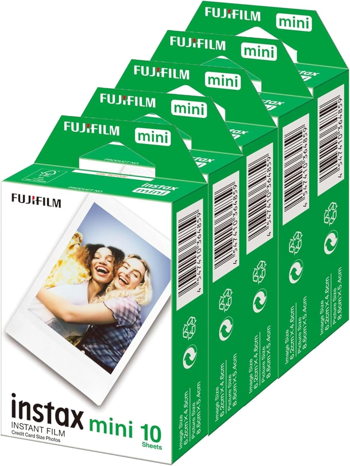 Fujifilm - Instax Mini Instant Film - 10 Sheets x 5 Packs (Total 50 Shoots)