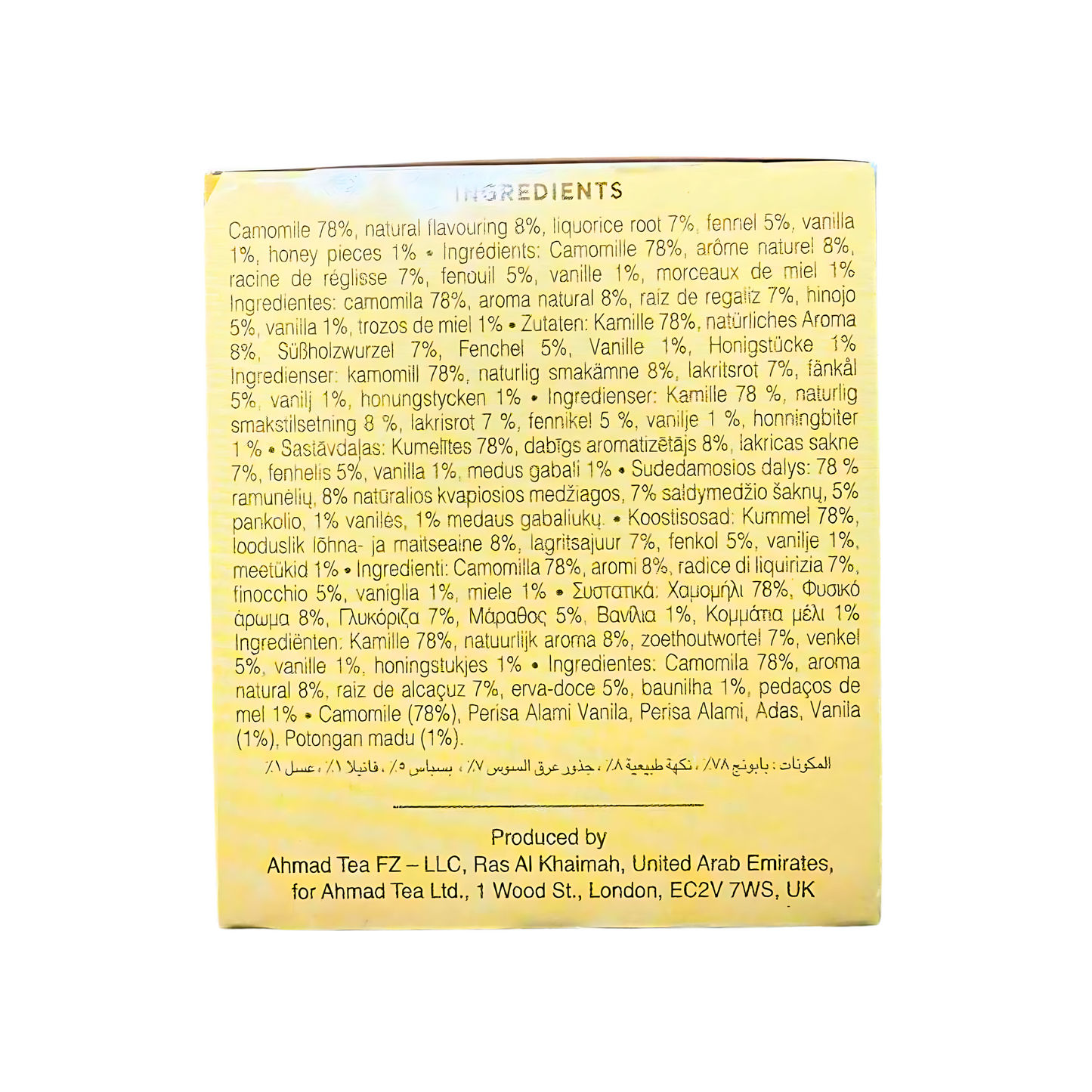 AHMAD TEA - Camomile, Honey,& Vanilla (20 TeaBags)