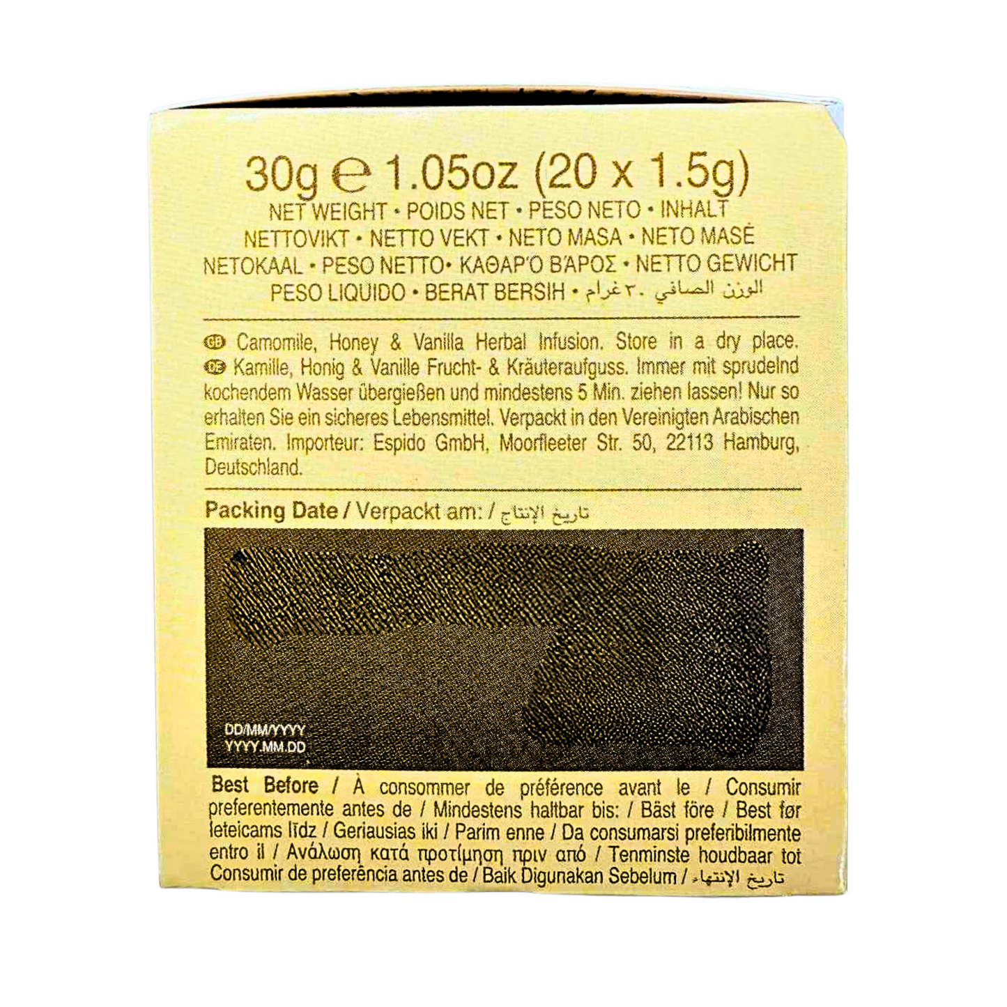 AHMAD TEA - Camomile, Honey,& Vanilla (20 TeaBags)