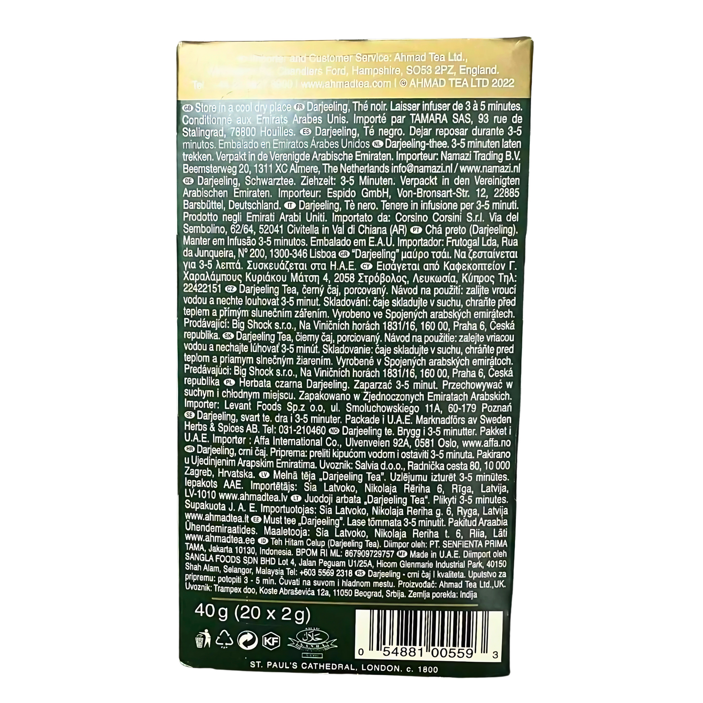 AHMAD TEA - Darjeeling Tea (20 Tea Bags)