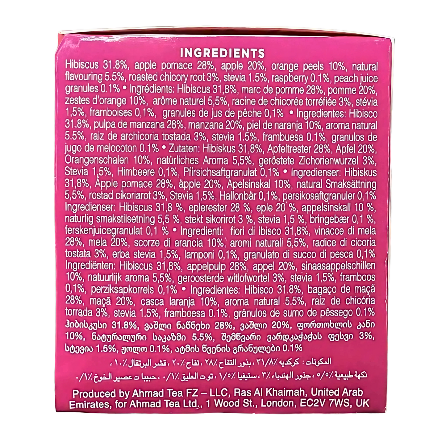 AHMAD TEA - Peach & Raspberry Herbal (20 Tea Bags)