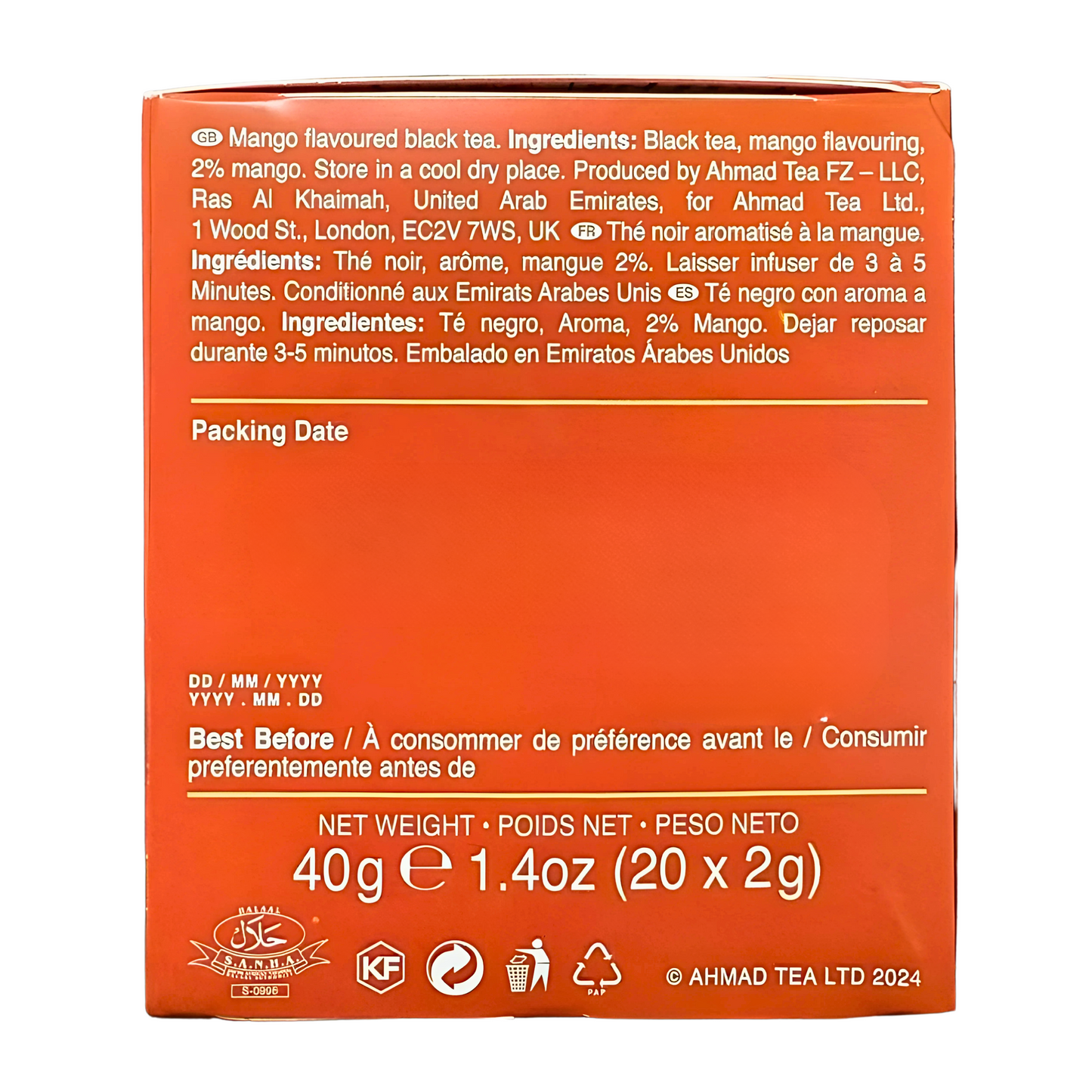 AHMAD TEA - Mango Magic Fruit Black (20 Tea Bags)