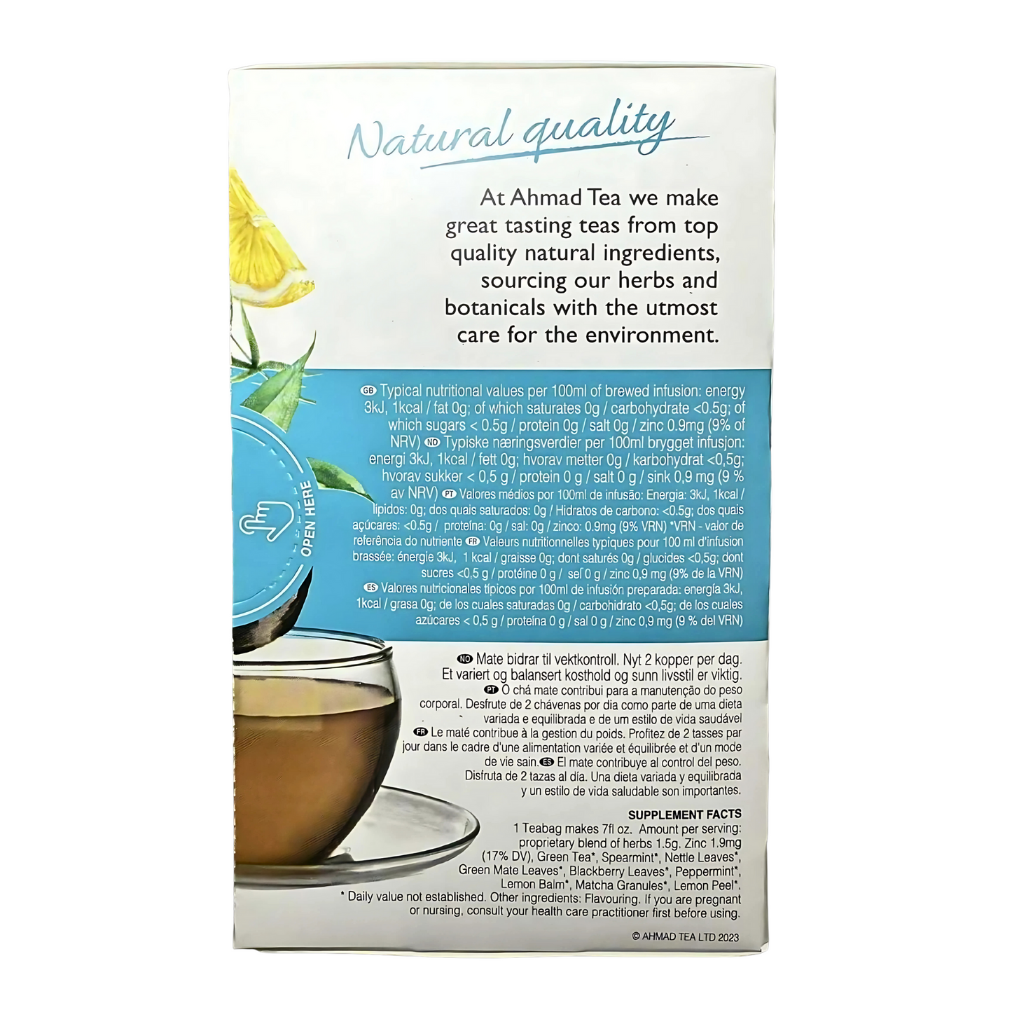 AHMAD TEA - 'Slim' Infusion-Herbal Tea (20TeaBags)