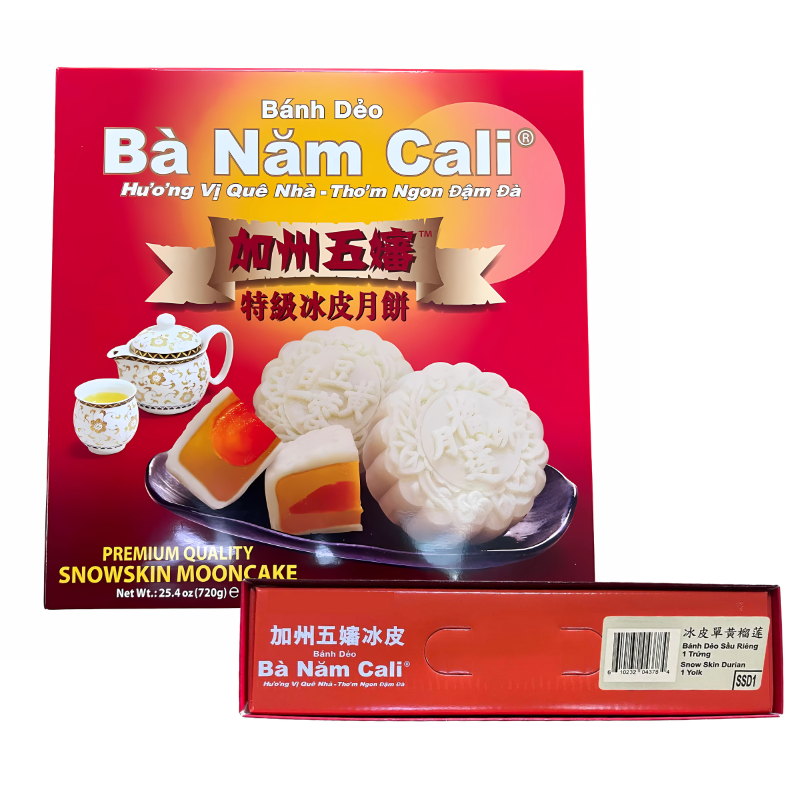 BaNam Cali Mooncake SnowSkin Durian 1 Yolk 25.40oz