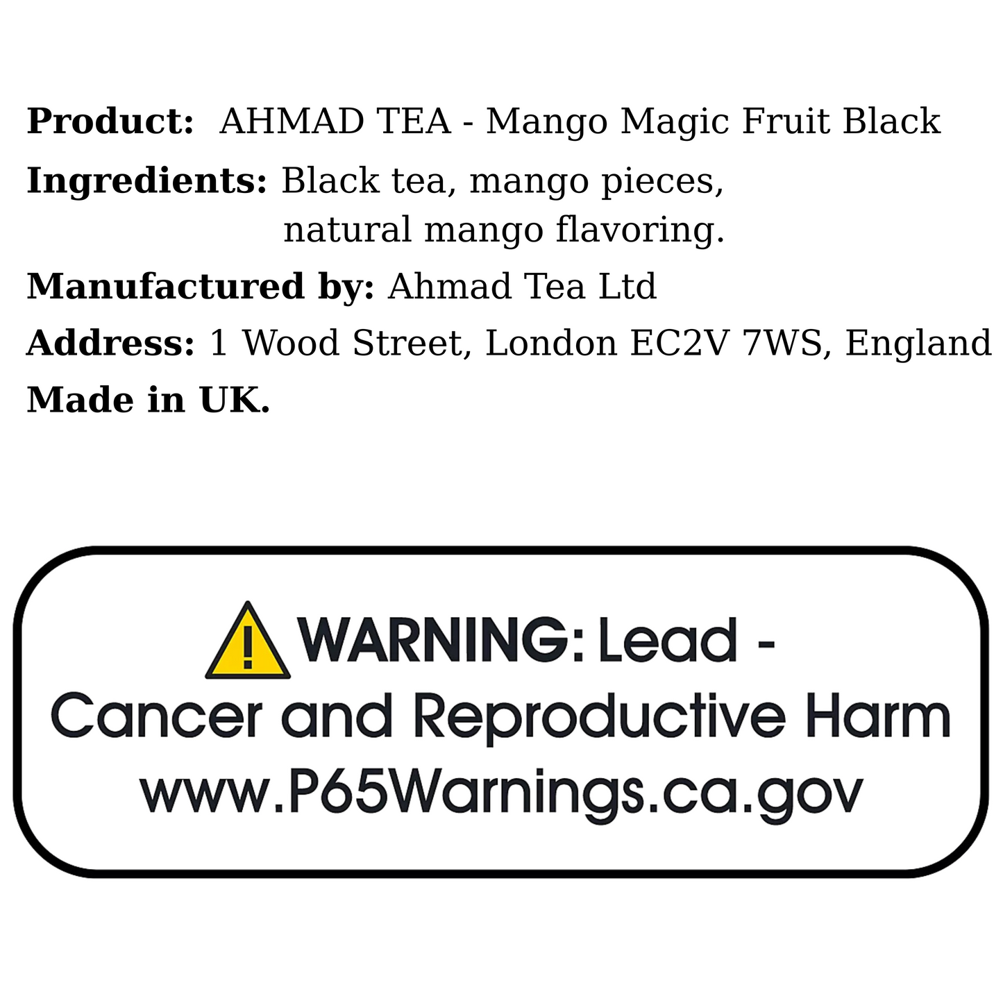 AHMAD TEA - Mango Magic Fruit Black (20 Tea Bags)