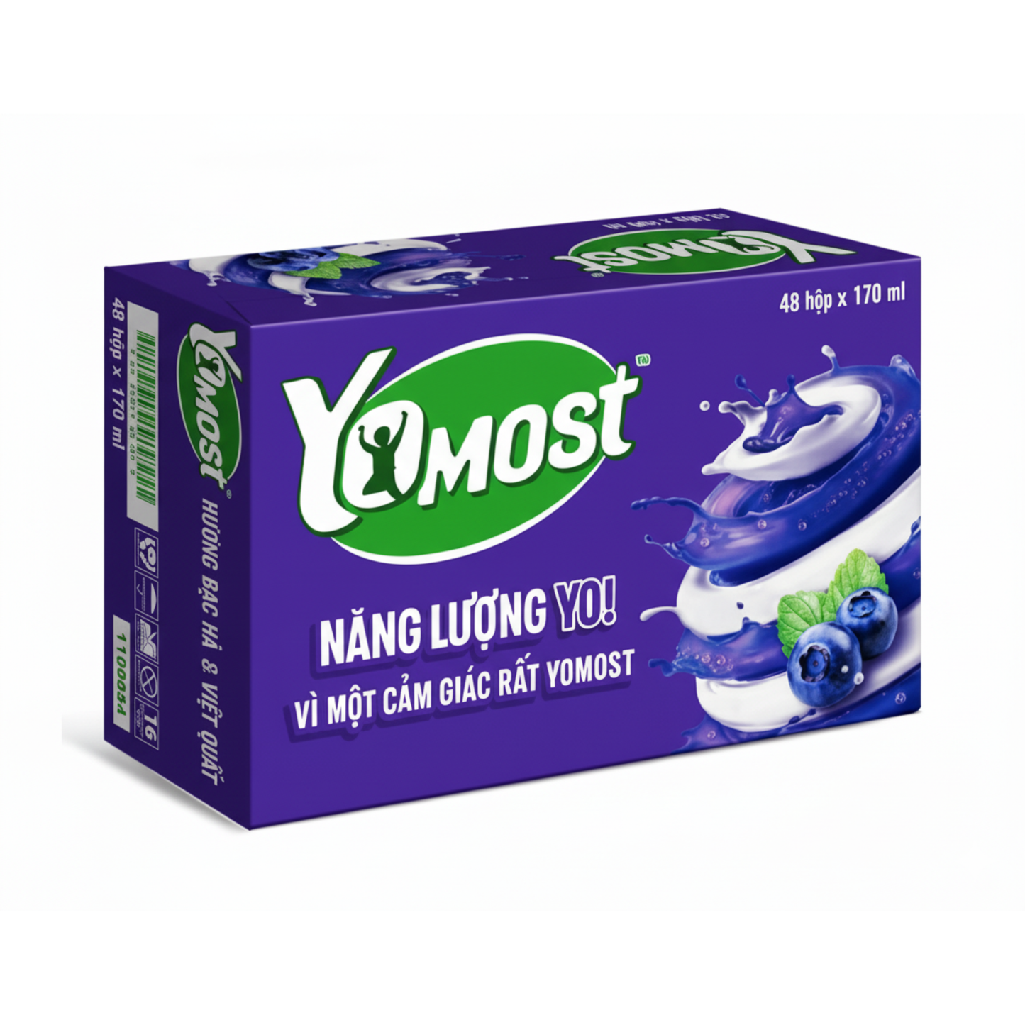 Yomost Yogurt Drink Mint & Blueberry Flavor 170ml