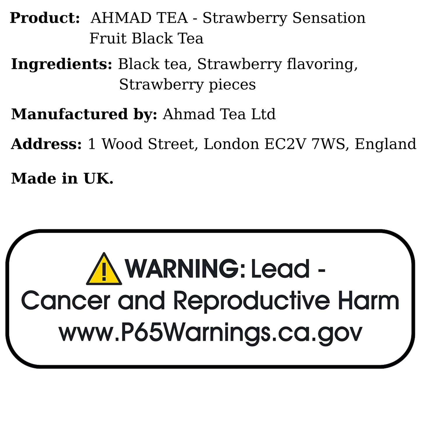AHMAD TEA - StrawberrySensation Fruit Black 20Bags