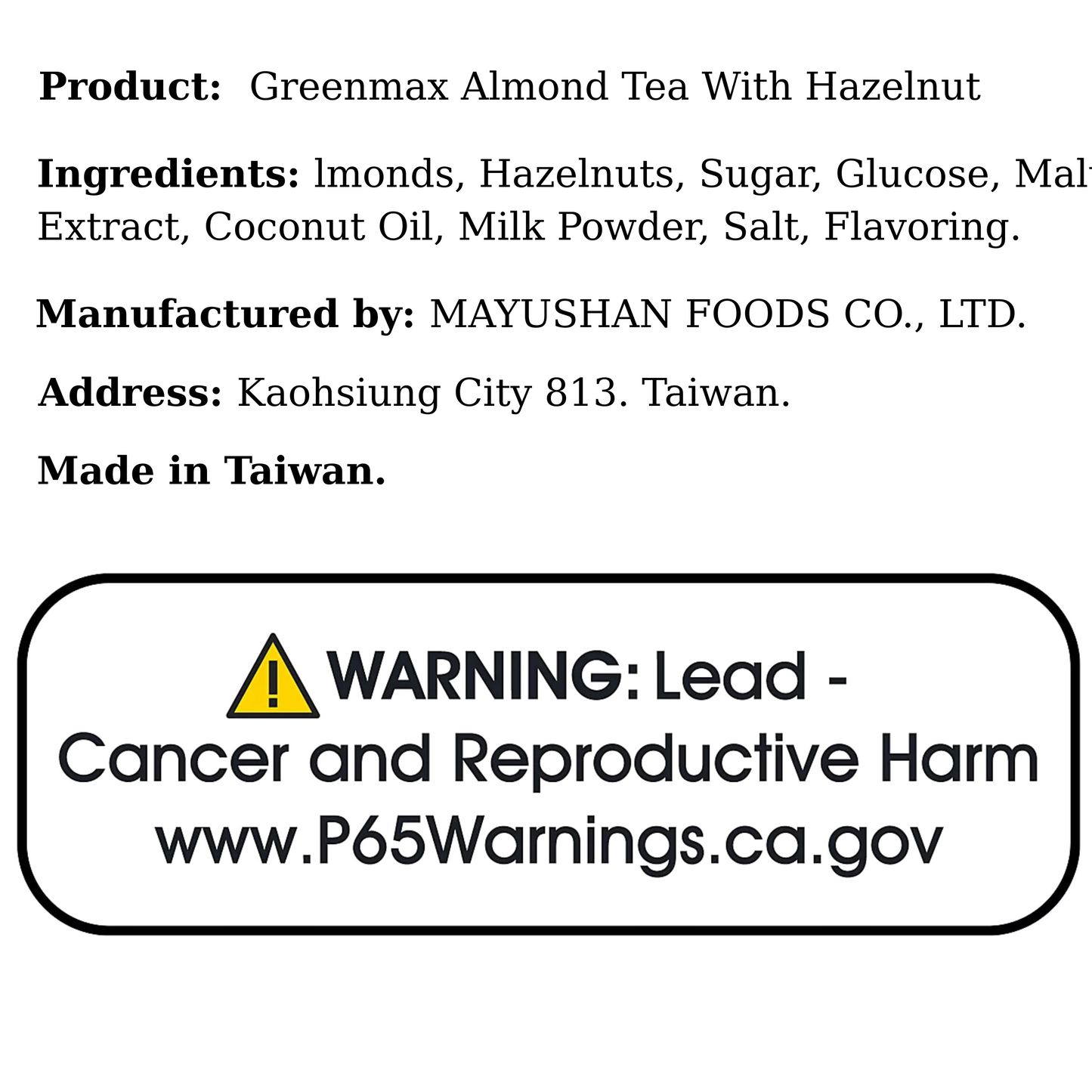 Greenmax Almond Tea With Hazelnut 390g