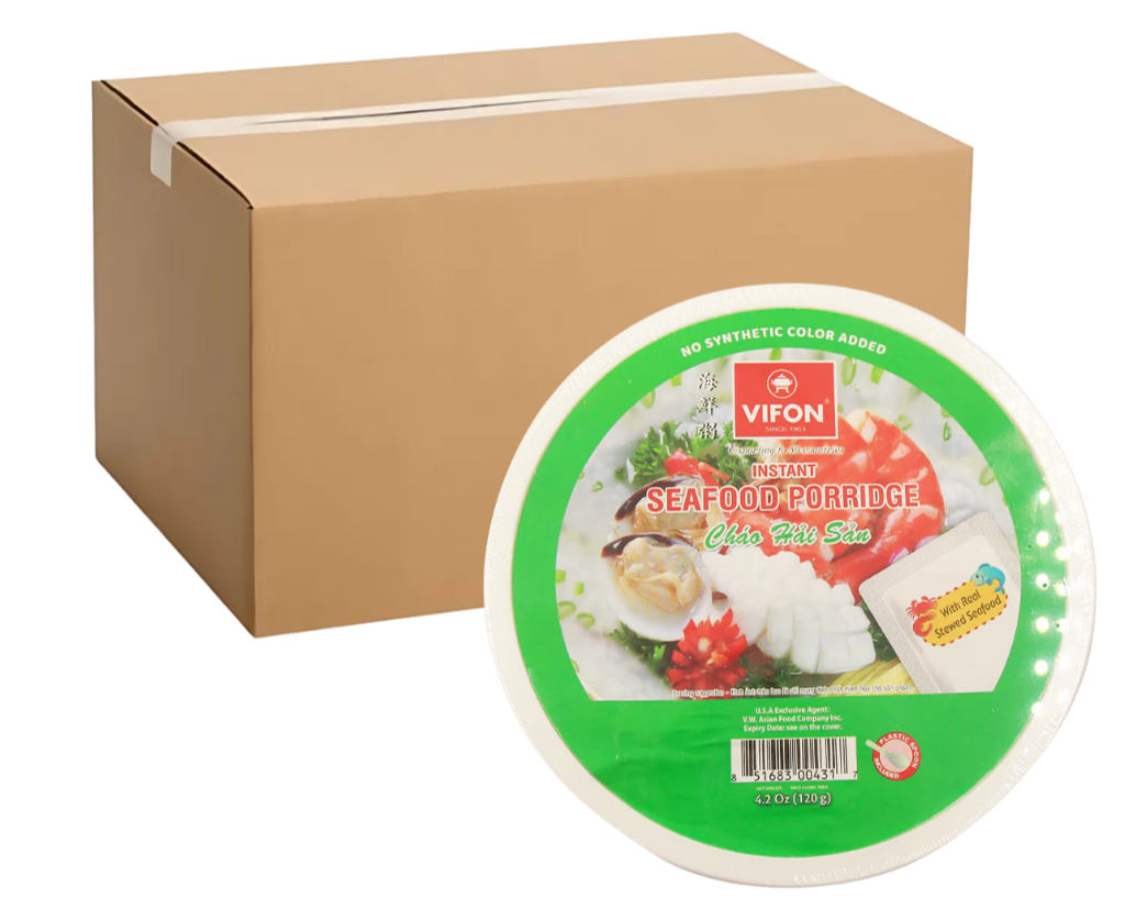 Vifon Instant Porridge with Seafood 6 packs 25.2oz