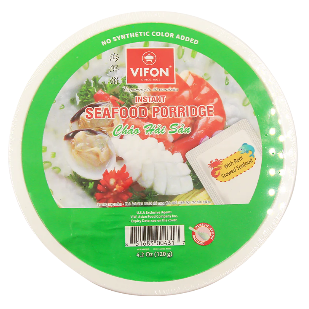 Vifon Instant Porridge with Seafood 6 packs 25.2oz