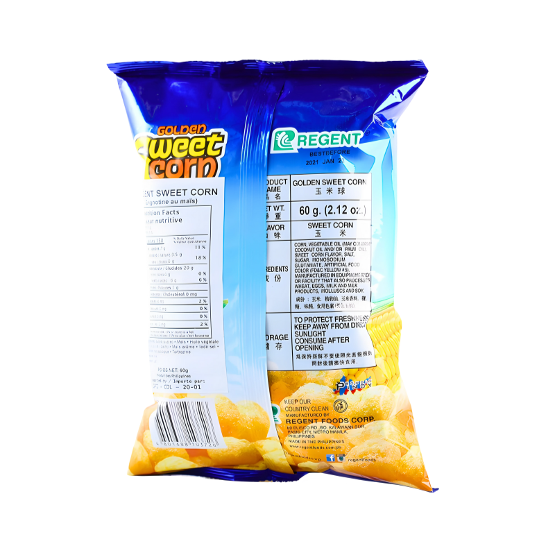 Regent Golden Sweet Corn Snack 60g