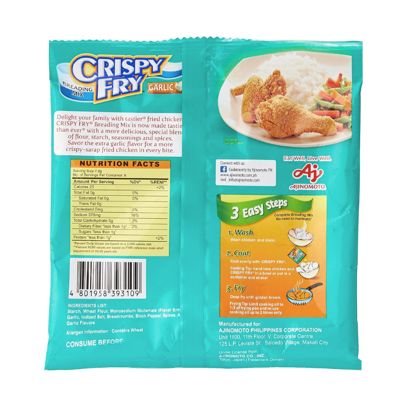 Ajinomoto Crispy Fry Garlic Mix 62g