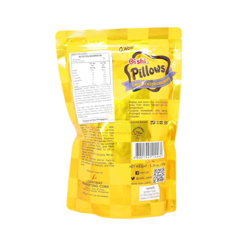 Oishi Choco Pillows Crackers 150g