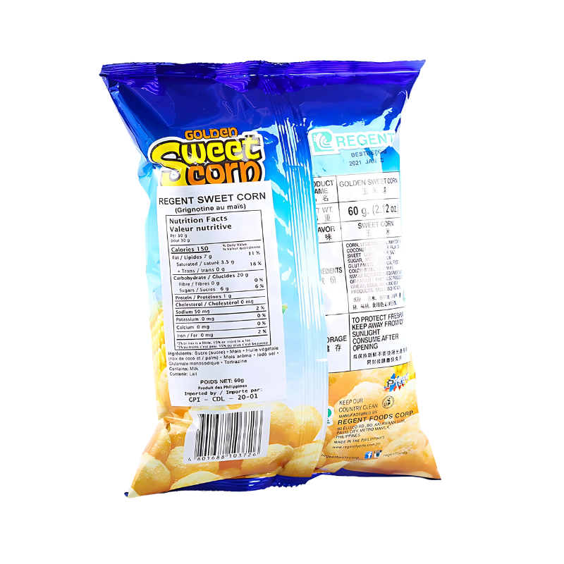 Regent Golden Sweet Corn Snack 60g