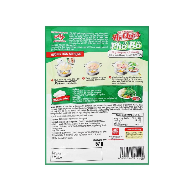 Aji Quick Beef Pho Seasoning 57g