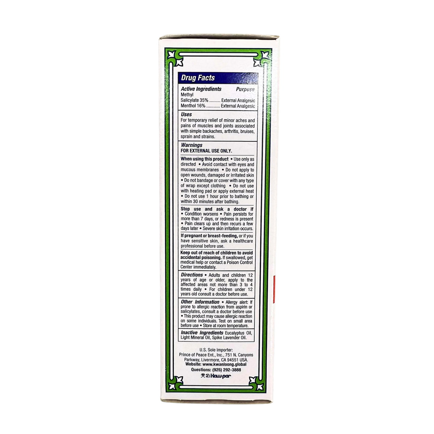 Kwan Loong Pain Relieving Oil 2oz