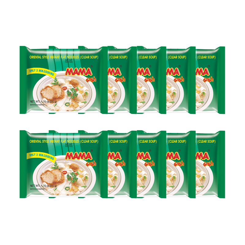 MAMA Noodles Flat Clear Soup Instant Rice Noodles Delicious Thai Flavors