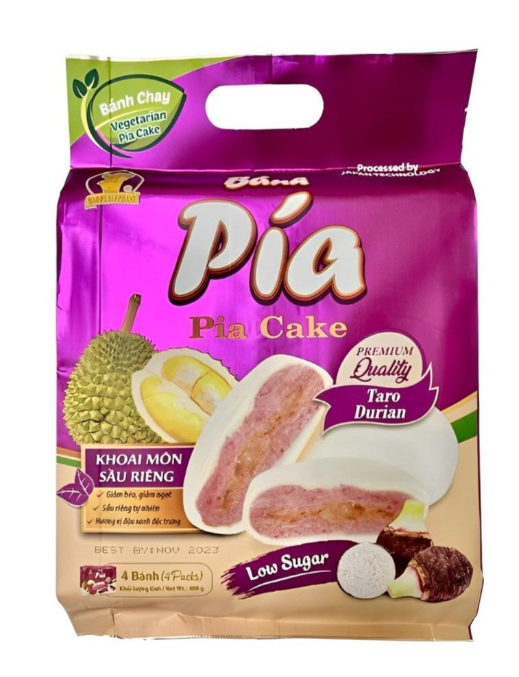 Happy Elephant Pia Cake Taro Durian 400 g