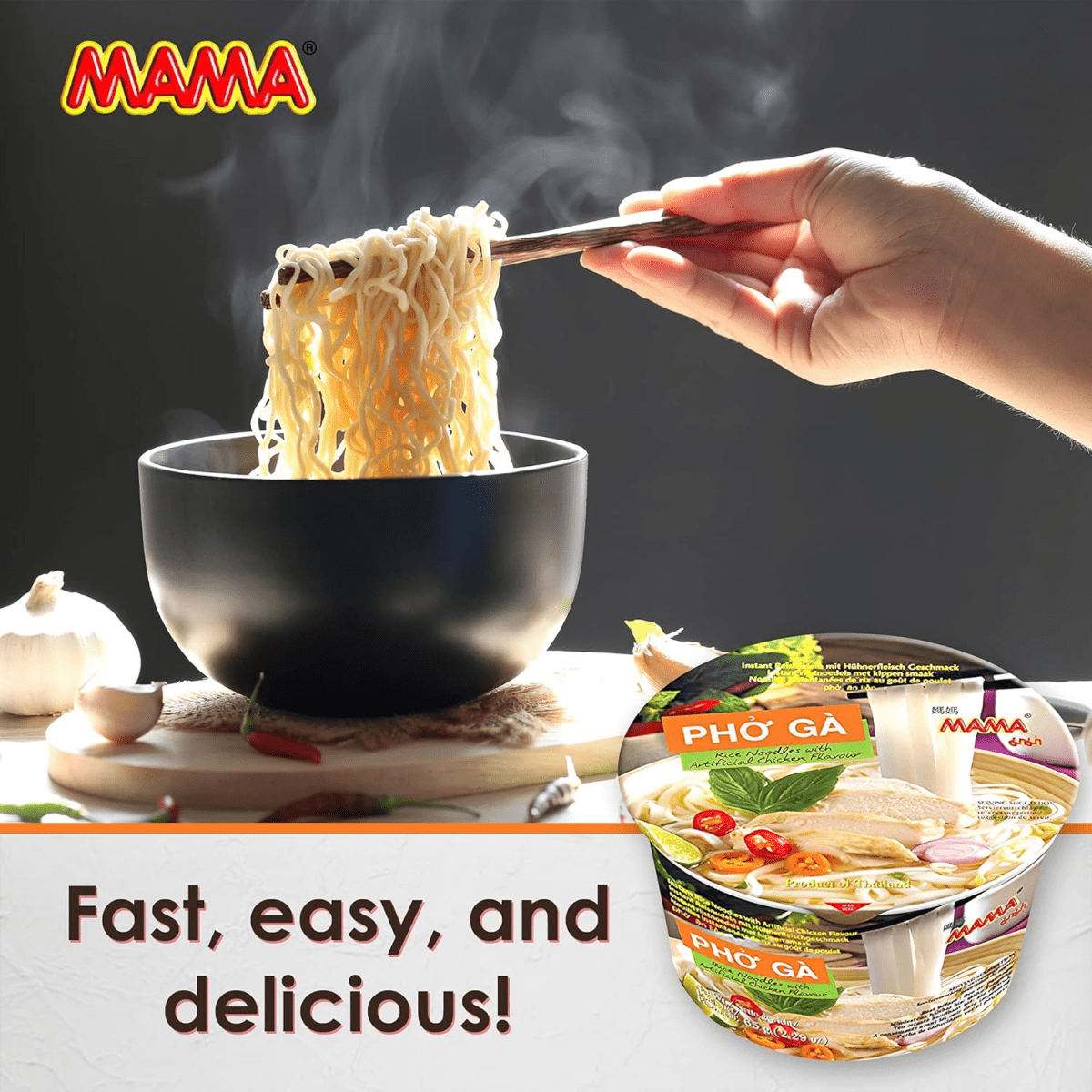 MAMA Pho Ga Instant Chicken Soup Bowl Noodle In Vietnamese Style - A&E Foodstore