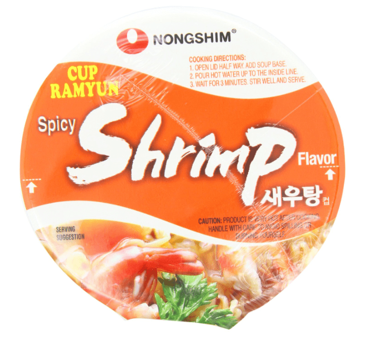 Nongshim Noodle Cup, Spicy Shrimp - A&E Foodstore