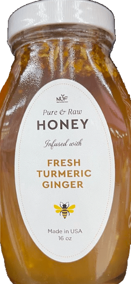 NUF Pure & Raw Honey With Fresh Turmeric Ginger 16oz - A&E Foodstore