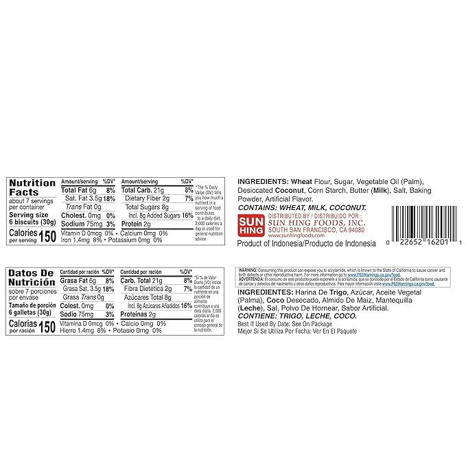 Parrot Butter Coconut Biscuits 7oz - A&E Foodstore