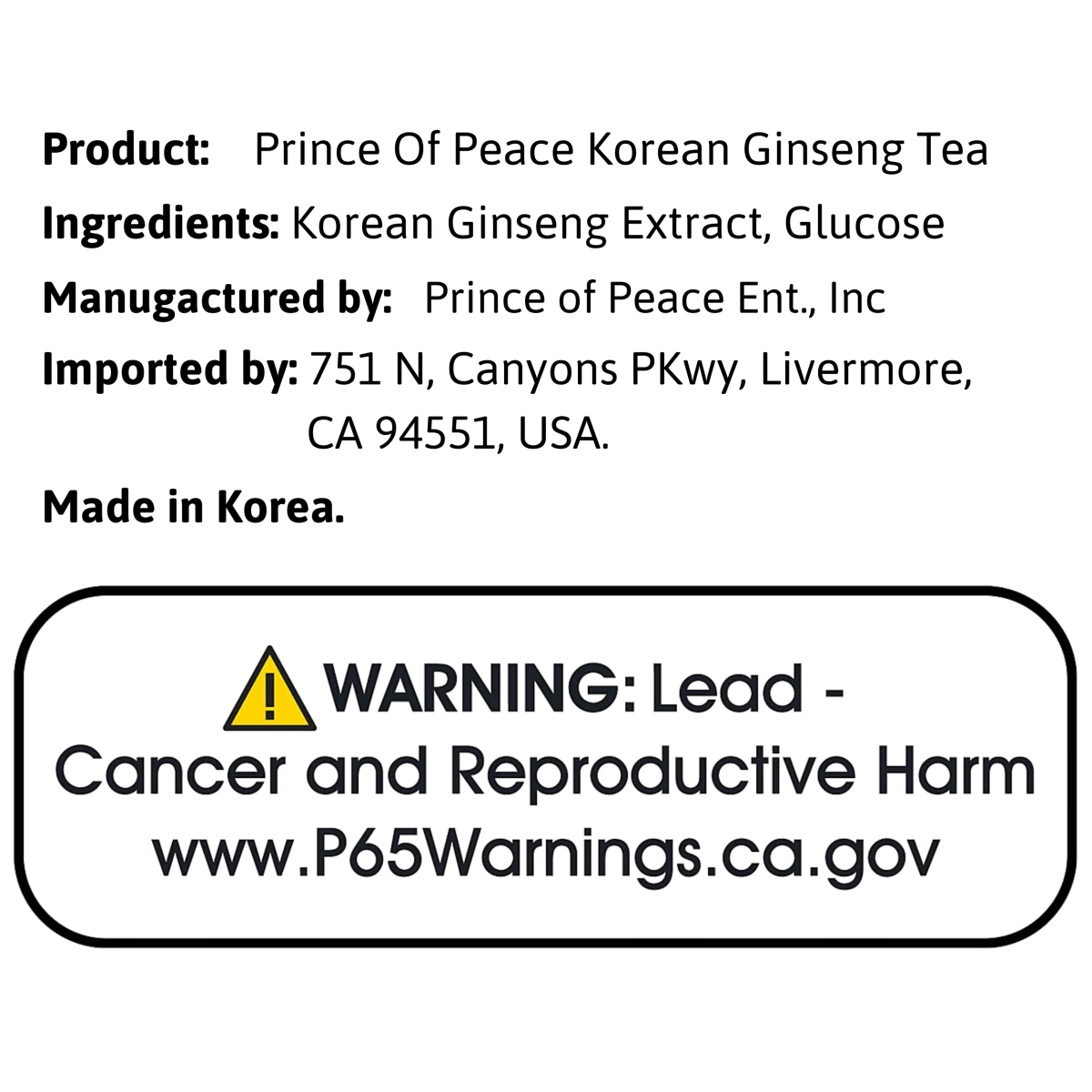 Prince Of Peace Korean Ginseng Tea 7oz - A&E Foodstore