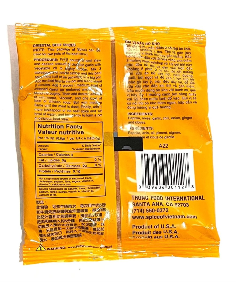 Pyramide Gia Vi Nau Bo Kho Oriental Beef Spice 2 oz - A&E Foodstore