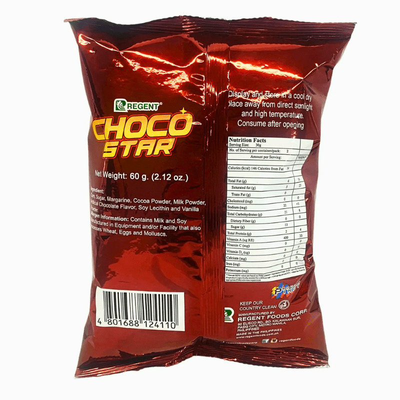 Regent Choco Star Snack 60g - A&E Foodstore