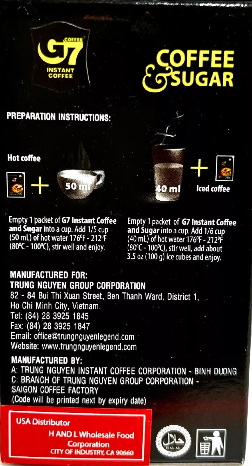 Trung Nguyen G7 Instant Coffee 8.5oz