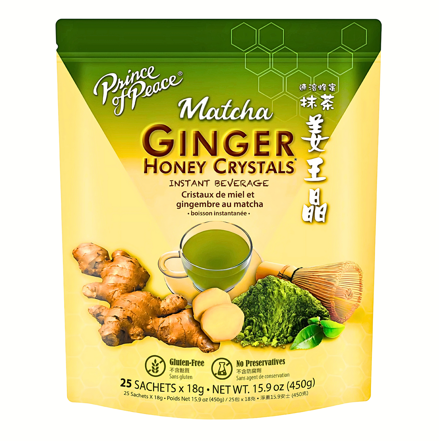 Prince of Peace Ginger Honey Matcha Crystals 450g