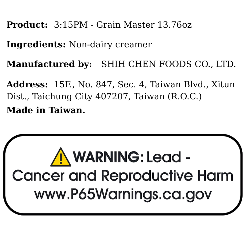 3:15PM - Grain Master 13.76oz