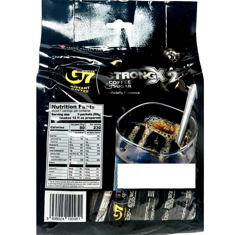 Trung Nguyen G7 Strong X2 Coffee & Sugar 400g