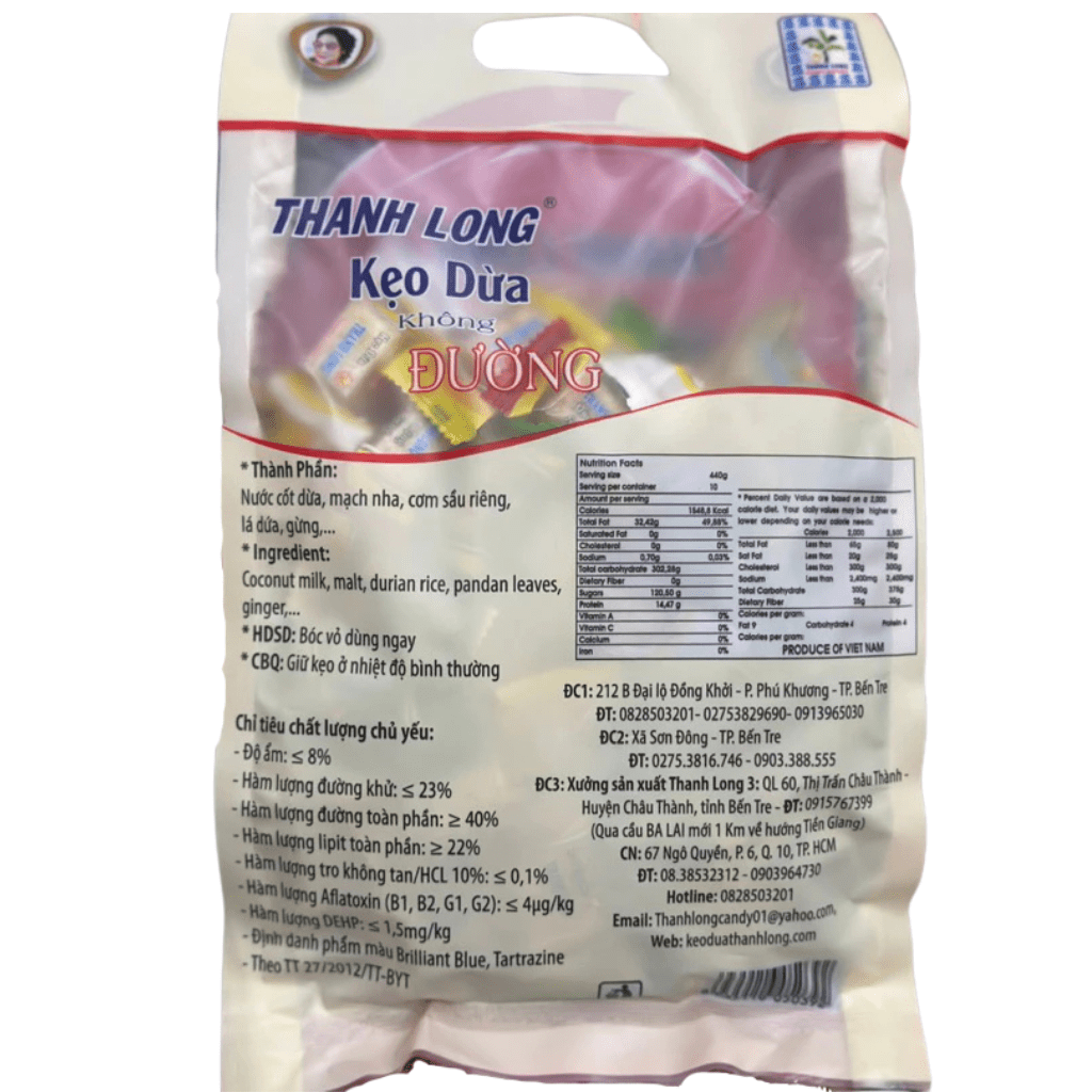 Thanh Long Sugar - Free Coconut Candy 12.35oz - A&E Foodstore