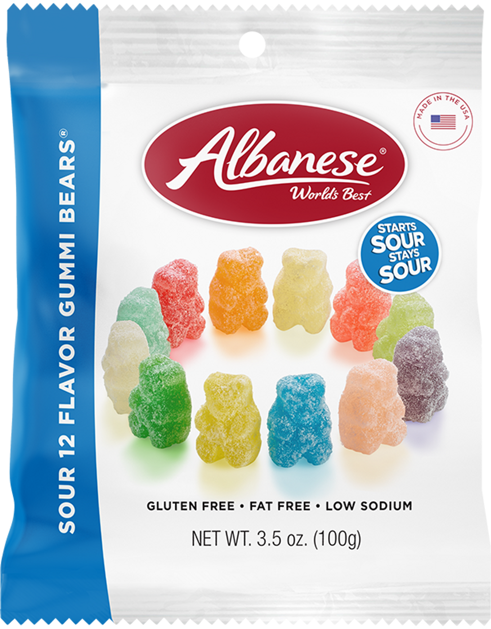 Albanese Sour 12 Flavor Gummi Bears 3.5 oz