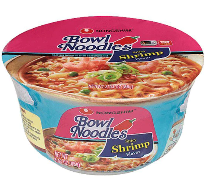 Nongshim Bowl Noodle Soup, Spicy Shrimp