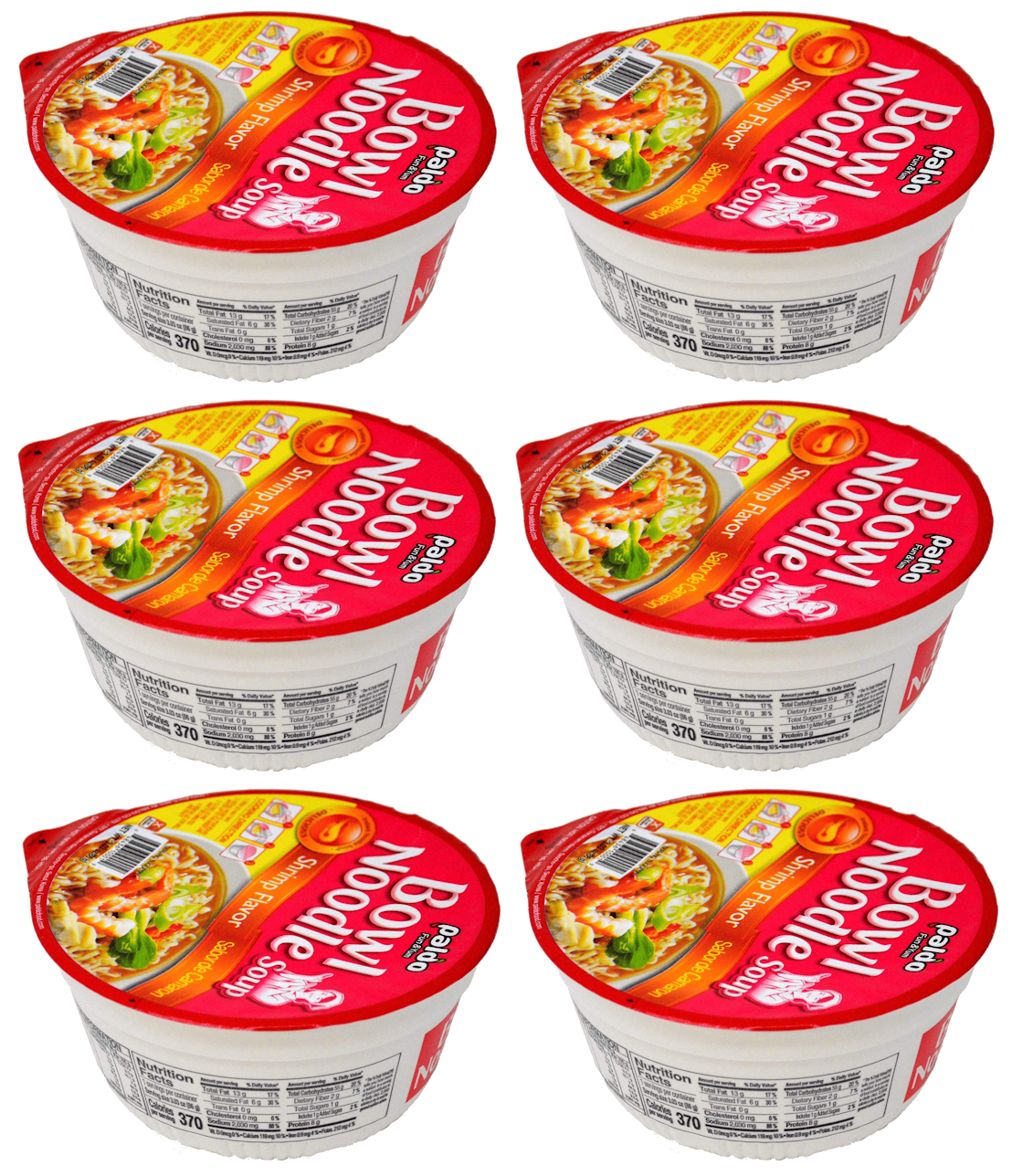 Paldo Fun & Yum Instant Cup Noodle Soup Bowl with Seafood Shrimp Flavored Broth