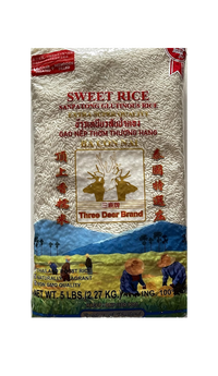 Three Deer Brand Sanpatong Glutinous Sweet Rice - 5 Pound