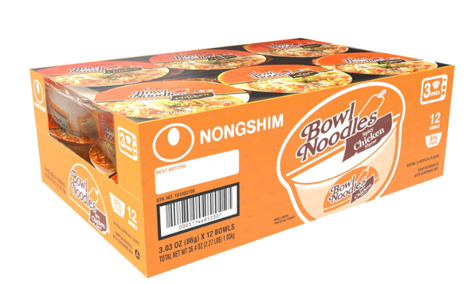 Nongshim Bowl Noodle Soup, Spicy Chicken Flavor