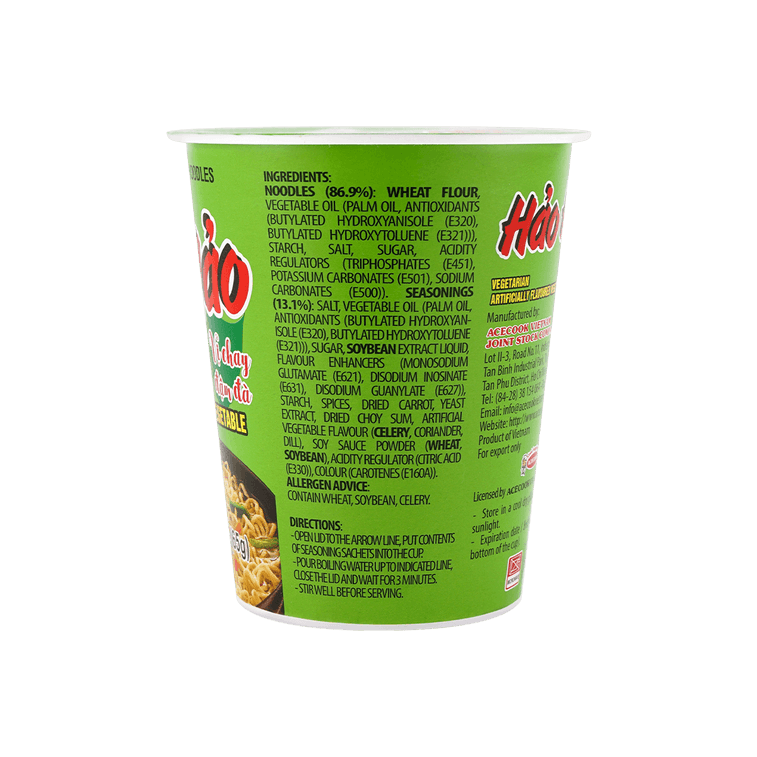 Acecook Hao Hao Vegetarian Flavour Cup Noodles