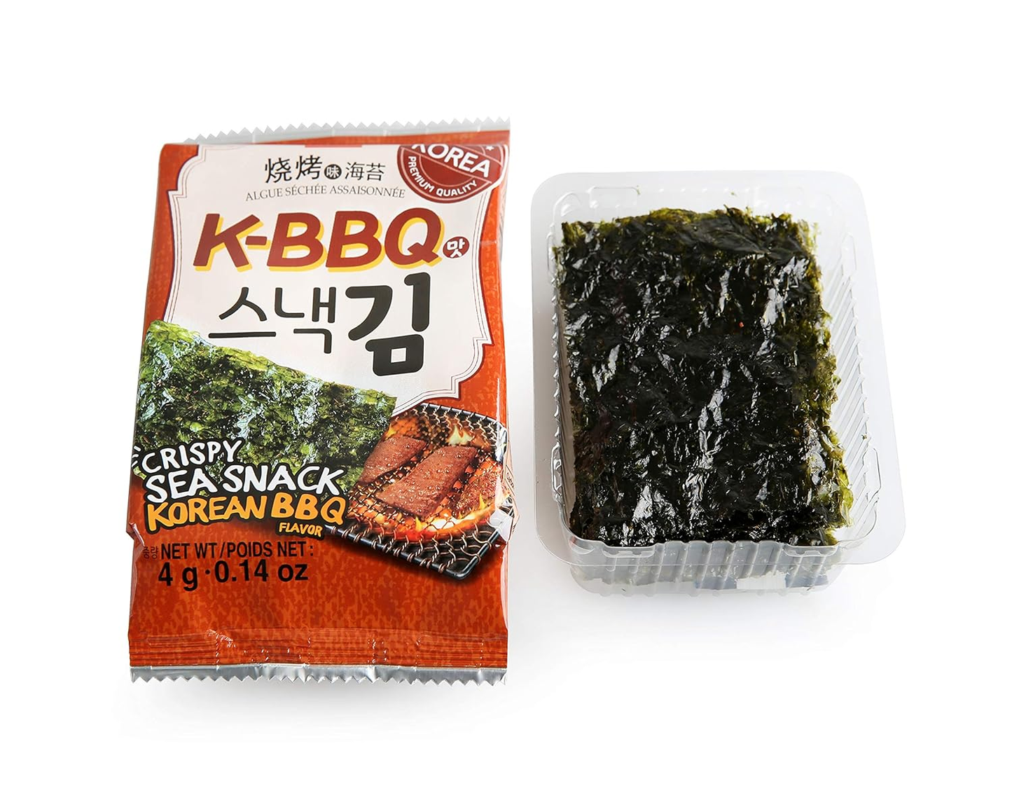 Wang Roasted Seaweed Snack, Korean Barbeque Flavored Pack of 16