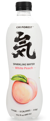 Genki Forest Sparkling Water, White Peach Flavor