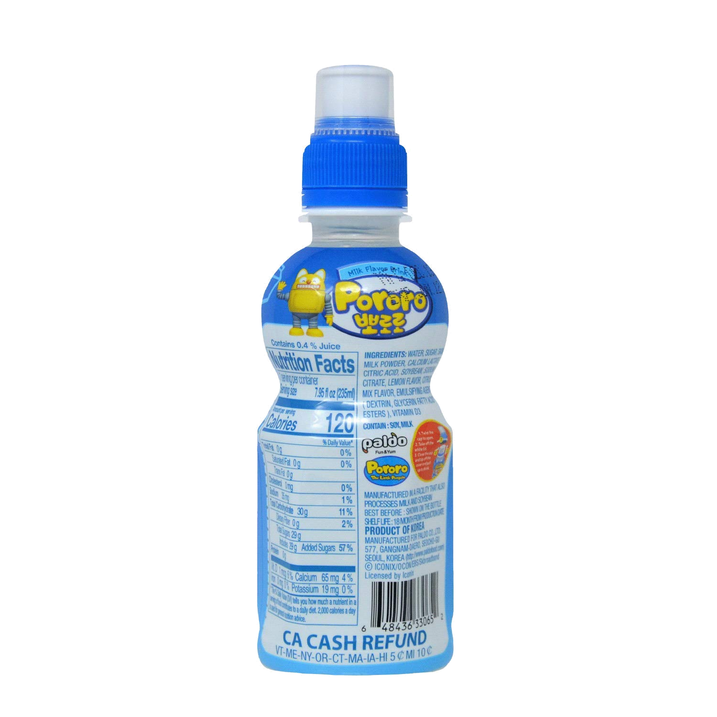 Paldo Pororo Milk Flavor Drink 7.95 oz