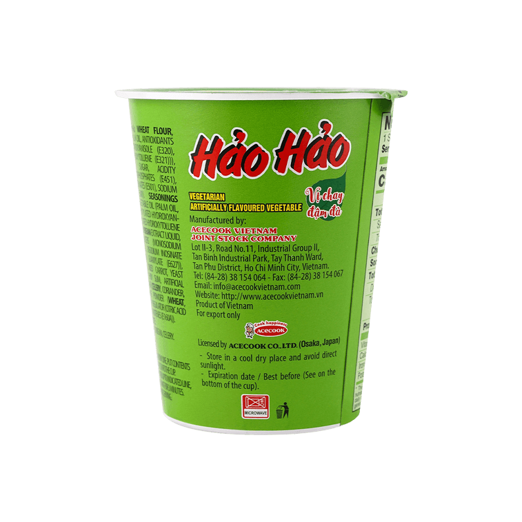 Acecook Hao Hao Vegetarian Flavour Cup Noodles