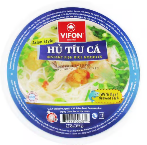 VIFON STEWED FISH INSTANT RICE NOODLES BOWL (HU TIU CA)