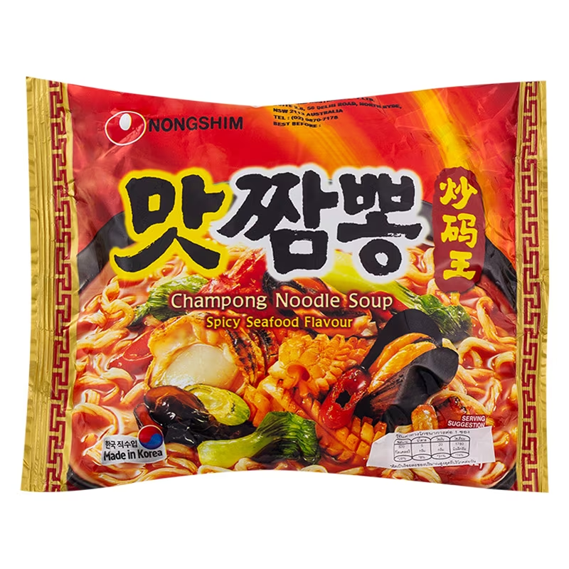 Nongshim Champong Noodle Soup Spicy Seafood Flavor