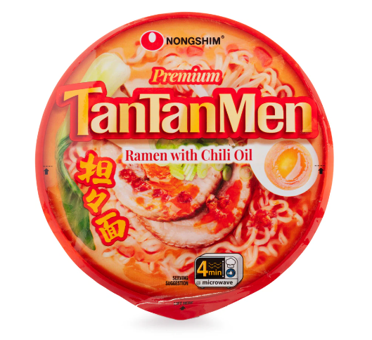 Nongshim Tantanmen Premium Noodle Soup Bowl, Ramen w/ Chili Oil