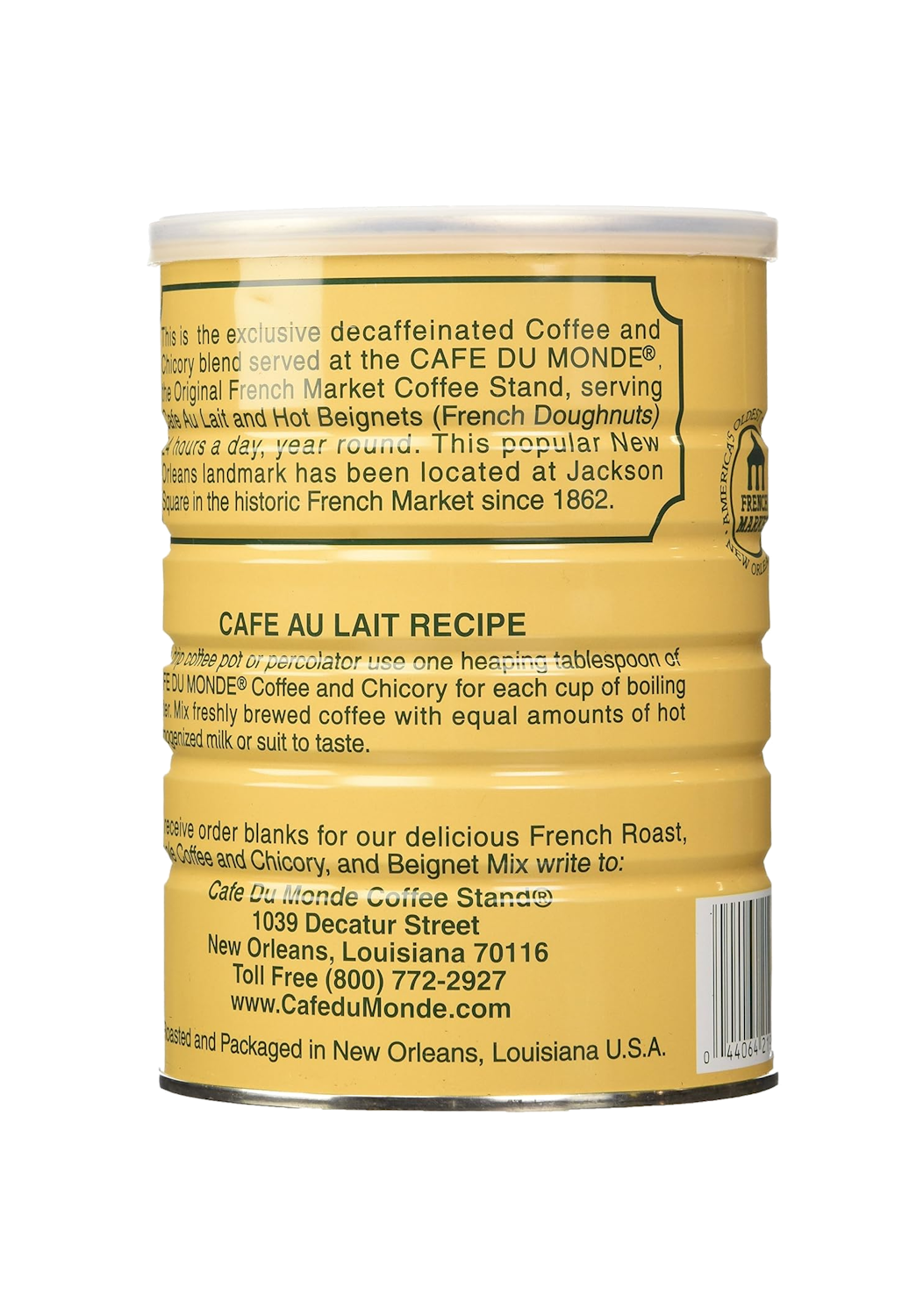 Cafe du Monde Coffee and Chicory Decaf 13oz